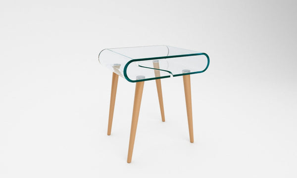 prezzo Rechteckiger Couchtisch aus Glas 50x40x50cm TFT Glas Holz