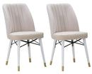 Set 2 Sedie Bella Crema 50x49x92,5 cm in Ferro e Legno