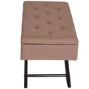 Cassapanca Pouf Contenitore Imbottito Marrone 80x40x42 cm 