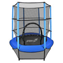 Trampolino Tappeto Elastico Ø140x185 cm in Acciaio con Rete di Protezione Blu 