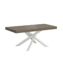 Tavolo Allungabile 140-400x90x77 cm Volantis Premium Tortora Telaio Bianco 