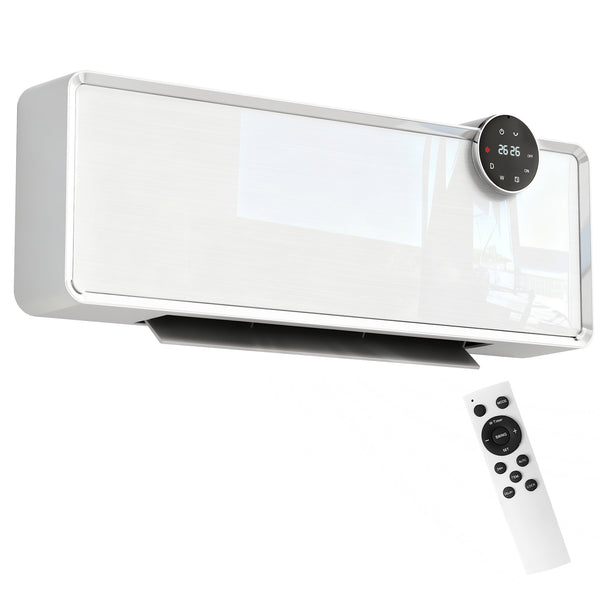 online Stufa Elettrica Ceramica PTC 2000W a Parete con 3 Modalità Riscaldamento Regolabile Timer e Telecomando Bianco