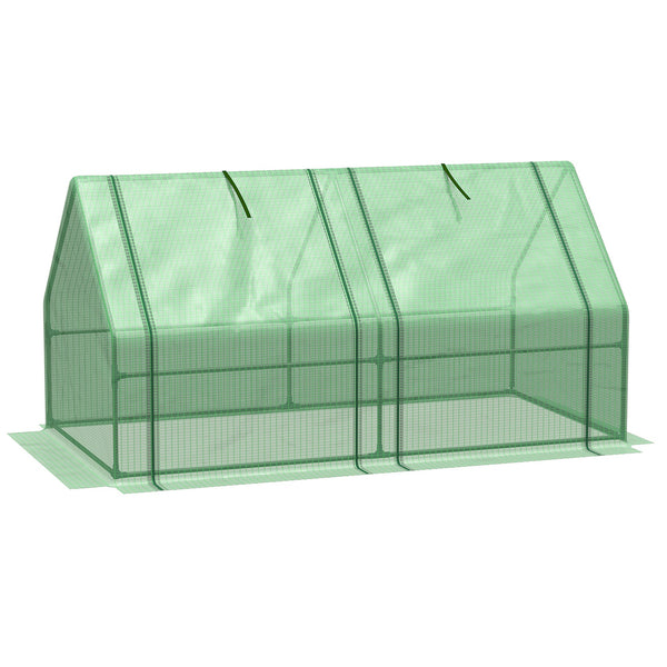 sconto Serra da Giardino 180x90x90 cm Telaio in Acciaio Copertura in PE Rinforzato Verde