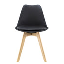 Sedia da Pranzo 48x50x82 cm Piedi in Legno Nera