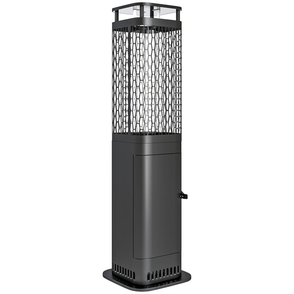 prezzo Stufa a Pellet da Esterno Potenza 6,86Kw con Base Antiscivolo Tubo in Vetro e Rete in Metallo Nero