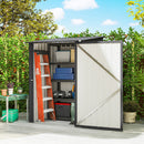 Casetta da Giardino Porta Attrezzi 100x104x160 cm con Porta in Acciaio Galvanizzato Grigio Scuro      