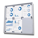 Bacheca con Anta Battente 71,1x65,5x2,6 cm in Alluminio Grigio Chiaro