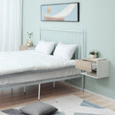 Set 2 Comodini Sospesi 46x30x30 cm in Truciolato Rovere e Bianco