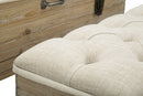 Set 2 Pouf Contenitore Tirana Coppia 102x43,5x49,5 - 82x36x37 cm in Legno e Ferro 