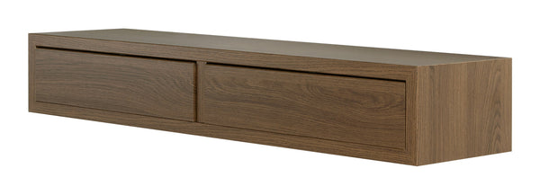 prezzo Mensola da Parete con 2 Cassetti 88,2x13,4x23,7 cm in Fibra di Legno Domino Maxi Rovere Tabacco