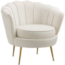 Poltrona Imbottita 179x77x77 cm in Velluto Crema