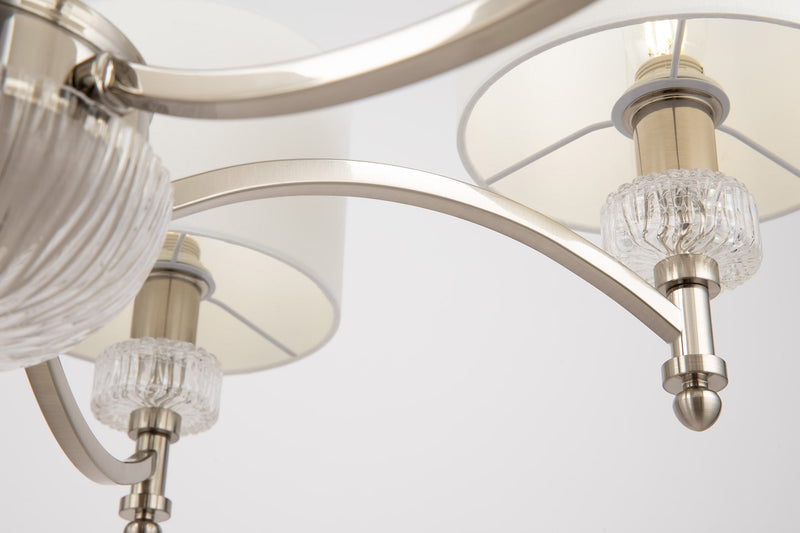 Lampadario Neoclassic in Metallo e Vetro Alicante Nickel