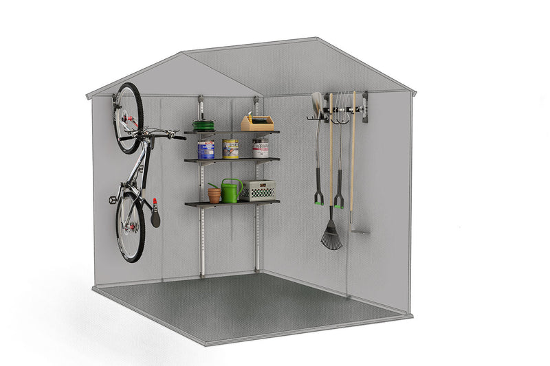 Porta Bicicletta Keter Gancio Universale Capacità 35 kg in Acciaio Grigio e Nero