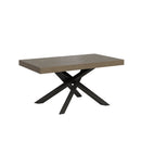 Tavolo Allungabile 160-420x90x77 cm Volantis Tortora Telaio Antracite 