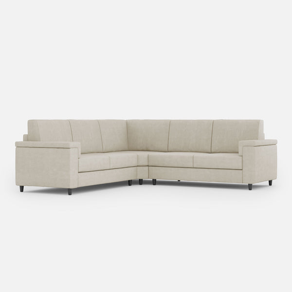 online Divano Angolare 5 Posti 246x246x85 cm Marrak in Tessuto Latte