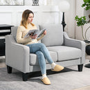 Divano 2 Posti 136x77x86 cm Salvaspazio in Tessuto Effetto Lino Grigio Chiaro   