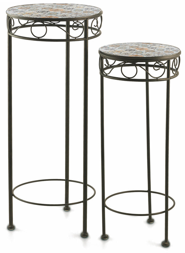 sconto Set aus 2 Soriani Pflanzhockern aus Schmiedeeisen