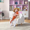 Poltrona per Bambini in Stile Scandinavo 46x51x55 cm Braccioli a Nuvola in Tessuto Bianco  