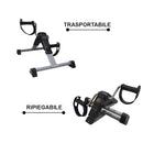 Mini Cyclette 50x25x36 cm per Braccia e Gambe Trasportabile Grigio e Nero