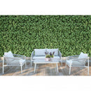 Set Salotto da Giardino Divano 2 Poltrone e Tavolino con Cuscini in Alluminio Grigio chiaro