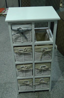 Cassettiera in Legno 6 Cassetti 38x28H100cm Hilary Bianca