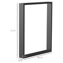 Set 2 Gambe per Tavolo Rettangolari Stile Industriale 60x8x72 cm Capacità 60 kg in Acciaio Nero  
