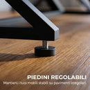 Set 2 Gambe per Tavolo 60x10x43 cm a Forma di X con 12 Viti e 4 Piedini Regolabili Stile Industriale in Acciaio Nero      