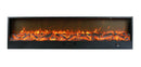 Camino Elettrico da Incasso 50,7x20x300 cm 1500W Effetto Fiamma Sined Etna Nero