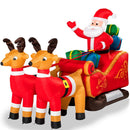 Gonfiabile Natalizio XXL Babbo Natale con Slitta e Renne 155x235 cm da Esterno Rosso e Bianco      