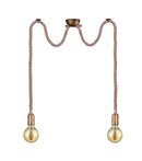 Lampada a Sospensione da Interno  E27 in Metallo Ottone Invecchiato