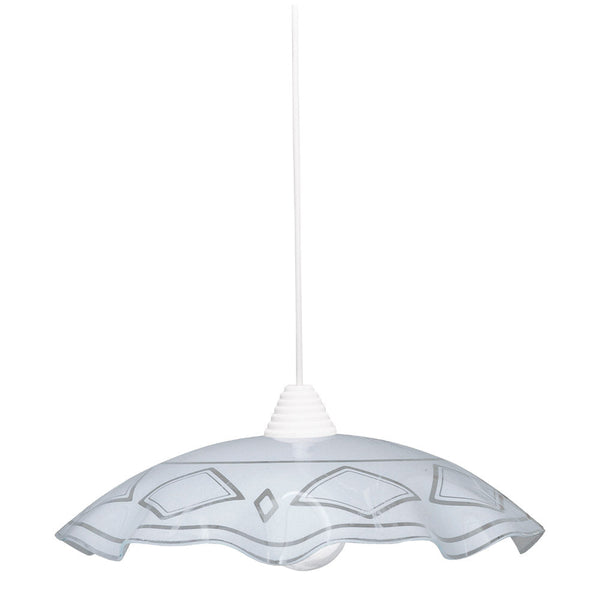 sconto Aufhängung D50 1xE27 Weißer Rahmen Glasplatte Weiß E-Energy Brigida