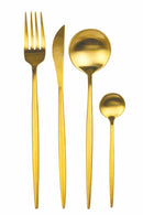 Servizio Set di Posate 24 Pezzi in Acciaio Oro Opaco Villa d'Este Home Tivoli Preciosa