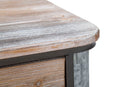 Comodino Bronxs 47,5x36,5x63,5 cm in Ferro e Legno di Abete Nero e Grigio
