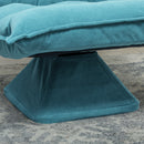 Poltrona Relax Girevole 62x70x95 cm con Schienale Regolabile in 5 Posizioni Effetto Velluto e Acciaio Blu      