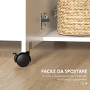 Tavolo Salvaspazio Pieghevole a Ribalta con 2 Cassetti e Armadietto 120x60x76,5 cm in Legno Bianco e Rovere      