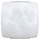 Plafoniera 1xE27 Ganci Cromo Vetro Lastra Bianco Decorato Foglie E-Energy Vanessa