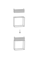 Porta Vasi Fashion Rettangolare Coppia 60x23x73,5-51x20x64 cm in Ferro Nero e Oro
