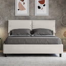 Letto Matrimoniale con Alzata Comoda Imbottito in Similpelle Sleeper Bianco Varie Misure