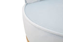 Sedia Mini Paris New Celeste Ø47x64 cm in Legno Spugna e Poliestere Azzurro e Oro