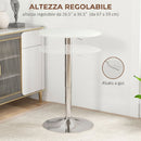 Tavolo da Bar Rotondo Ø63x67-93cm Piano Girevole 360° con Struttura in Metallo Bianco      