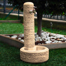 Fontana da Giardino Senza Rubinetto in Cemento Granulato di Marmo Brumano Nocciola