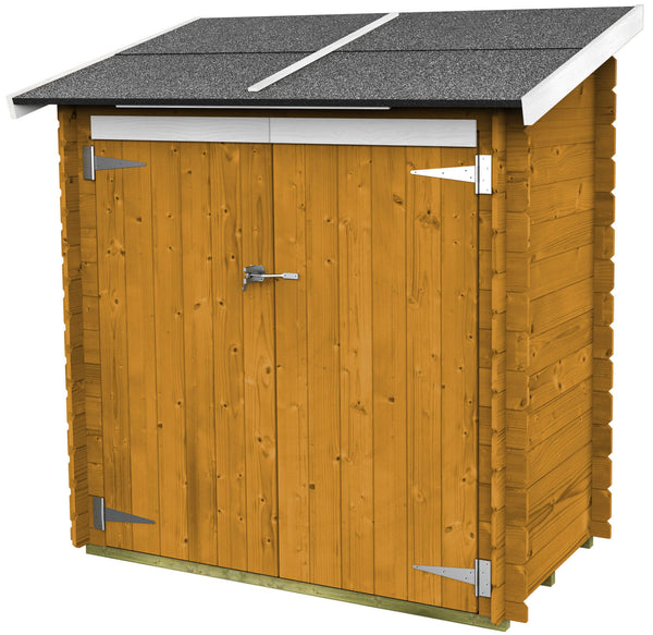 Gartenbox für Werkzeuge 155 x 85 cm mit doppelter Blindtür aus Kastanienholz prezzo