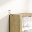 Bacheca Vetrina a Muro con 4 Ripiani Regolabili 80x9.5x60cm Bianco e Legno      