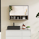 Pensile da Bagno con Armadietto 3 Ante Ammortizzate 80x20x60 cm Grigio   