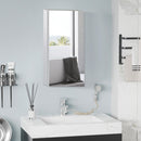 Specchiera Bagno 55x14x30 cm 1 Anta 2 Ripiani in Acciaio 