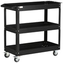 Carrello Porta Attrezzi a 3 Livelli 83x35,3x76 cm in Acciaio Nero   
