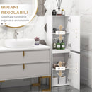 Mobile Bagno Alto a Colonna 35 x 25 x 120 cm con Ante e Ripiani Regolabili Laccato Bianco Lucido      