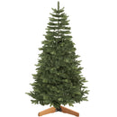 Albero di Natale Artificiale Ø130x210 cm con 1161 Rami e Base Pieghevole in Legno e Metallo Verde      