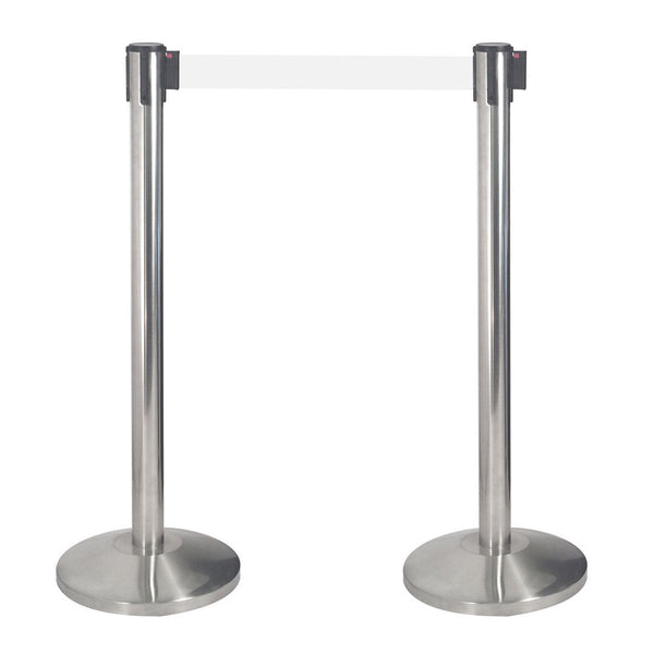 prezzo 2 Gardinenstangen 3 Meter aus gebürstetem Edelstahl Ø36x101 cm Weißes Band