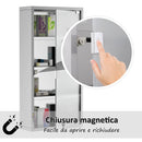 Armadietto per Medicinali Quattro Ripiani in Acciaio Inox 30x12x60 cm 